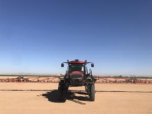 Augmenta's multispectral camera and software that monitors a machine’s operating environment and acts directly via the machine. Featured on a Case IH Patriot sprayer