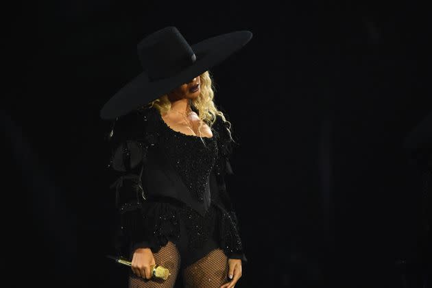 Beyoncé on stage during The Formation World Tour on May 27, 2016, in Chicago.