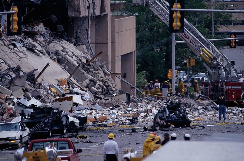 Wreckage from the Oklahoma City Bombing