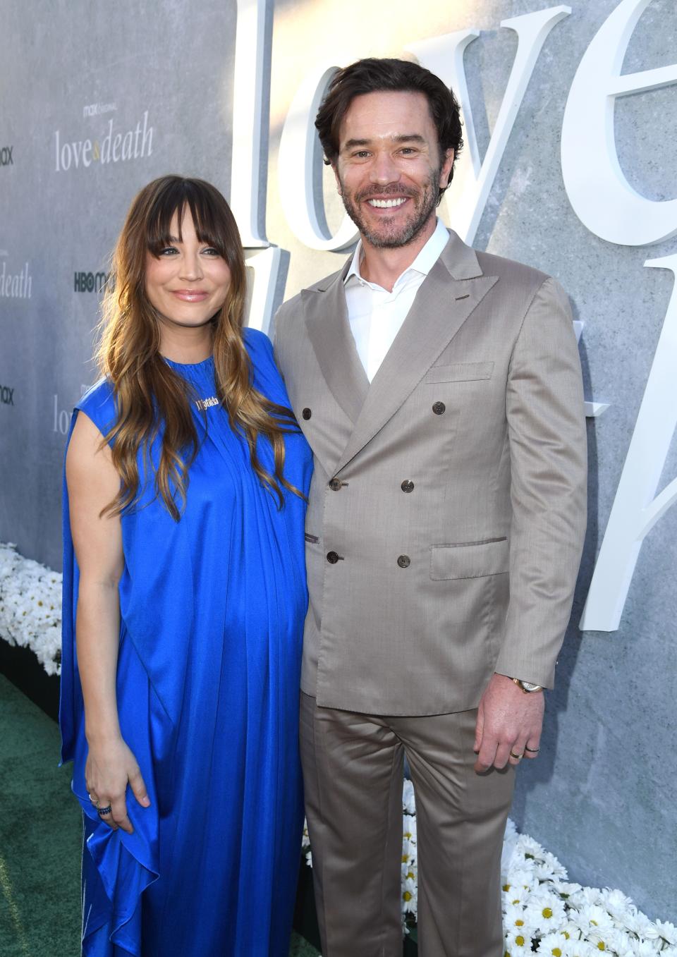 LOS ANGELES, CALIFORNIA - APRIL 26: (L-R) Kaley Cuoco and Tom Pelphrey attend the Los Angeles premiere of Max Original Limited Series "Love & Death" at Directors Guild Of America on April 26, 2023 in Los Angeles, California. (Photo by JC Olivera/GA/The Hollywood Reporter via Getty Images)