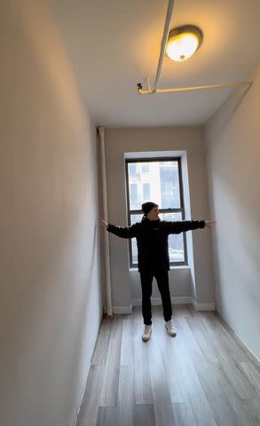 <p>Omer Labock/ Instagram</p> Labock was able to touch both walls during his tour.