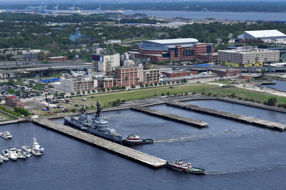 The USS Orleck move in April to its new berth in downtown Jacksonville where it will be a floating museum.