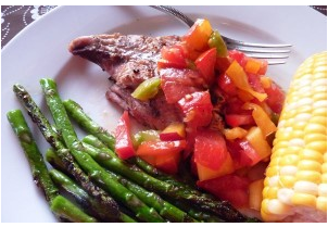 Grilled Fish with Tomato Peach Salsa