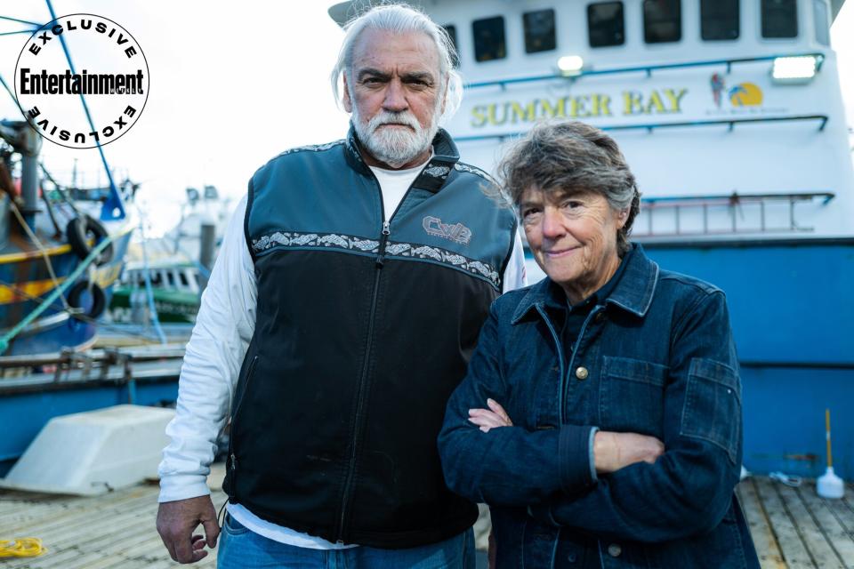 Meet the new cast of Deadliest Catch Bill and Linda posing at the Summer Bay Captains Bill Wichrowski and Linda Greenlaw at the F_V Summer Bay