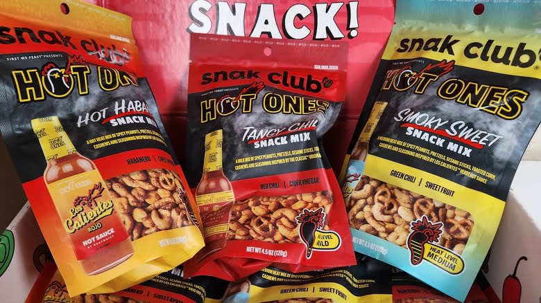 Snak Club Hot Ones snack mixes in box