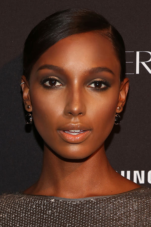 Newcomer Jasmine Tookes doesn’t take her beauty regime lightly. “I learnt to ice my face right before going to bed from my mum’s dermatologist a long time ago, and I’ve done it ever since. You take an ice cube and rub it all over your face until it melts away and it leaves your pores really tight and your face really firm.”