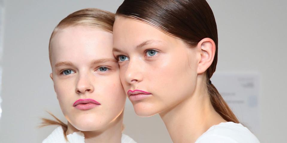 <p>Embracing a child-like carefree approach to this season's make-up was Thomas De Kluyver at Self Portrait.</p><p>Fresh-faced models sported clean skin adorned with minimal, graphic scribblings. Whether white kohl rays around their eyes or just their top lip lined with a pop of fuschsia, the blink-and-you'll-miss-it-make-up had a lighthearted cheekiness.</p>