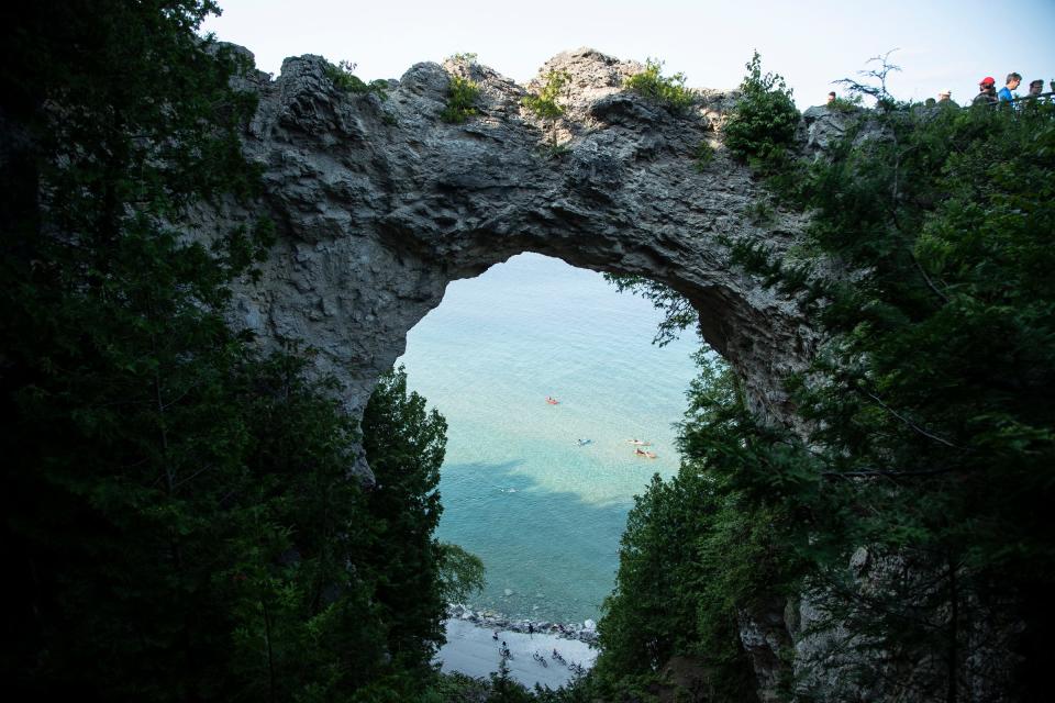 Arch Rock on Mackinac Island, Wednesday, July 21, 2021.