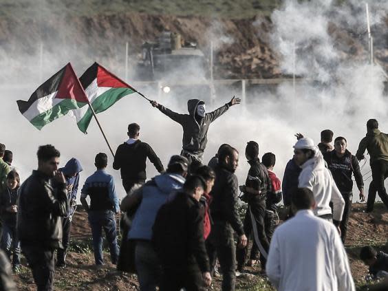 Gaza border protest on 8 February (Mahmud Hams / AFP / Getty Images)