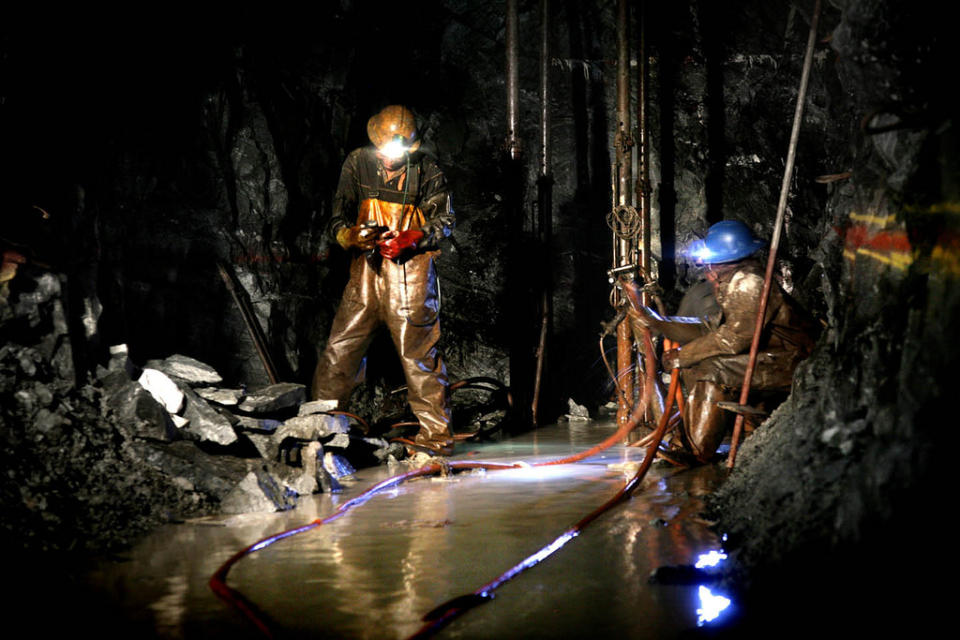 MIners working at Sibanye-Stillwater's Driefontein mine.