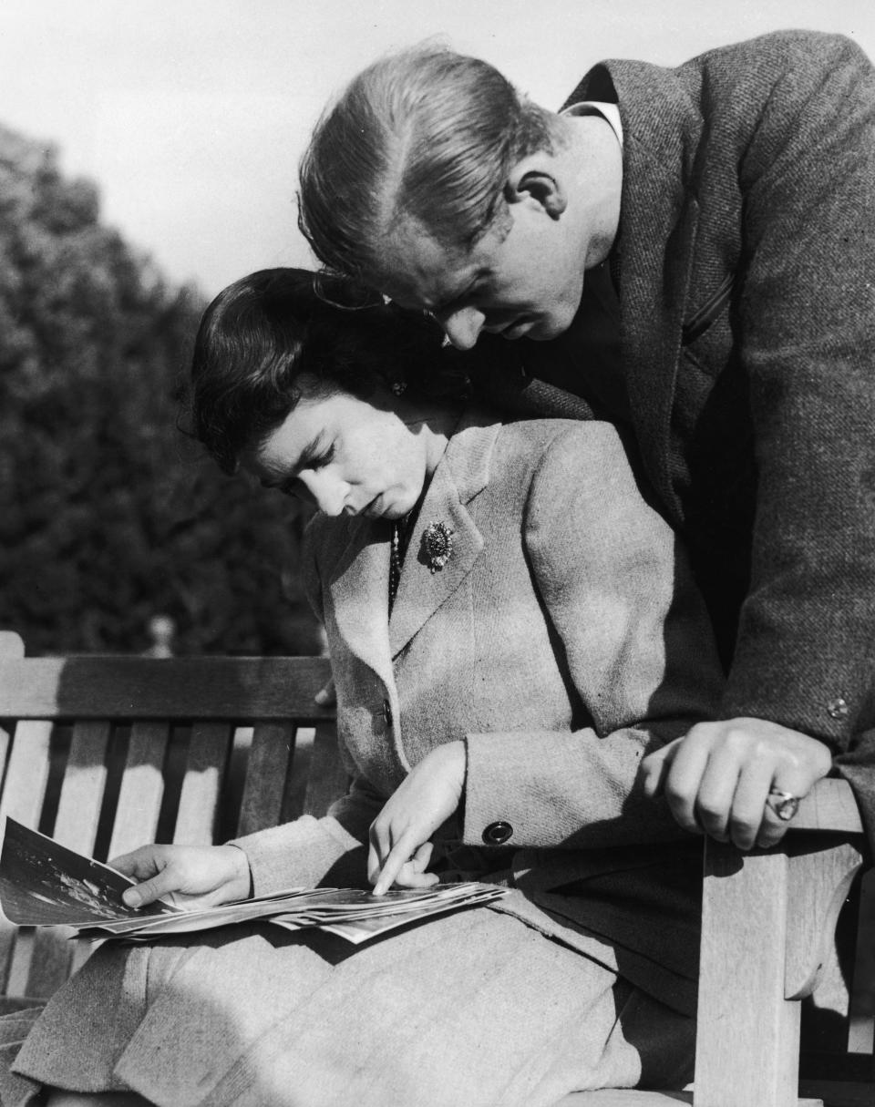 Prince Philip and Queen Elizabeth II on honeymoon.