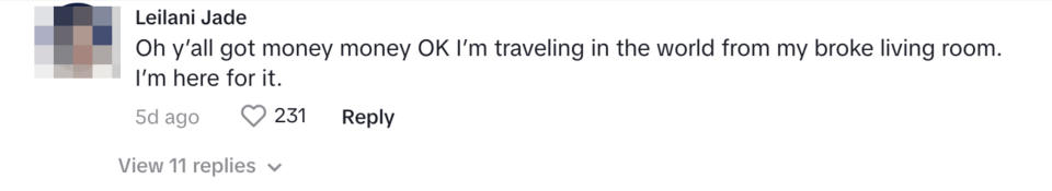 "I'm traveling in the world from my broke living room."