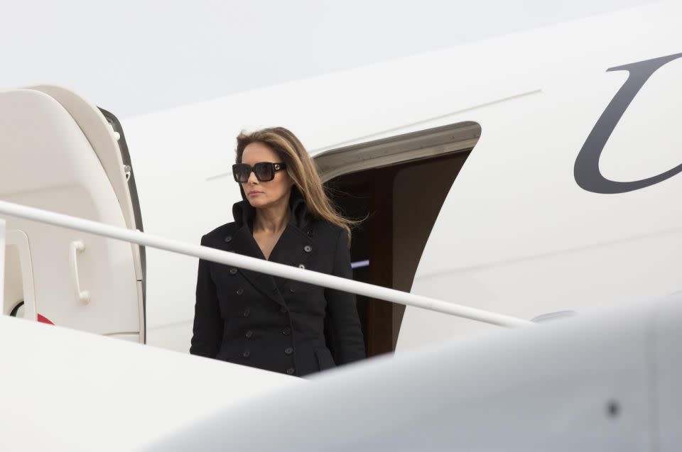 Melania took 21 flights between NY and the White House. Photo: Getty