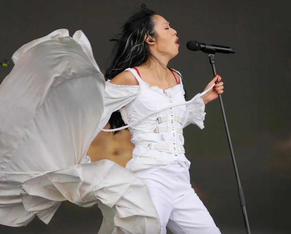 Rina Sawayama performs at the Austin City Limits Music Festival at Zilker Park on Saturday October 7, 2023.