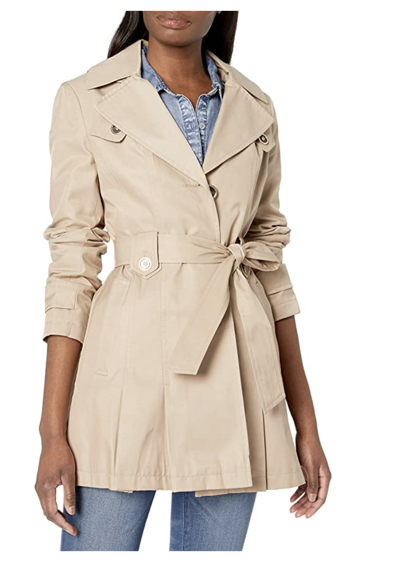 4) Via Spiga Single-Breasted Belted Trench Coat