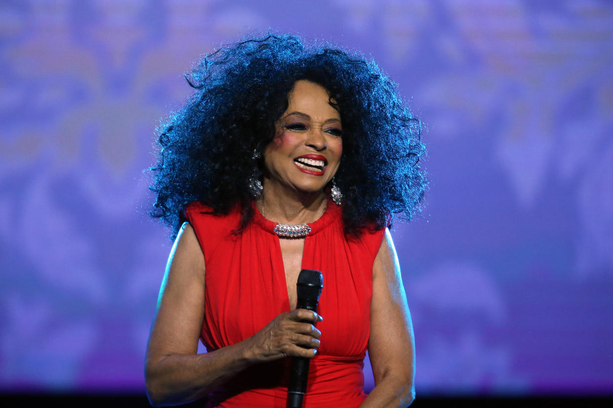 DALLAS, TX - NOVEMBER 29: American singer Diana Ross performs on stage during the 2019 World AIDS Day Concert 