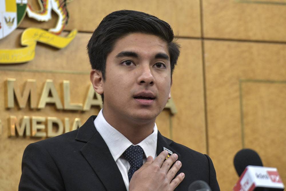 Youth and Sports Minister Syed Saddiq Syed Abdul Rahman speaks during a press conference at Parliament in Kuala Lumpur October 29, 2019. ― Picture by Shafwan Zaidon