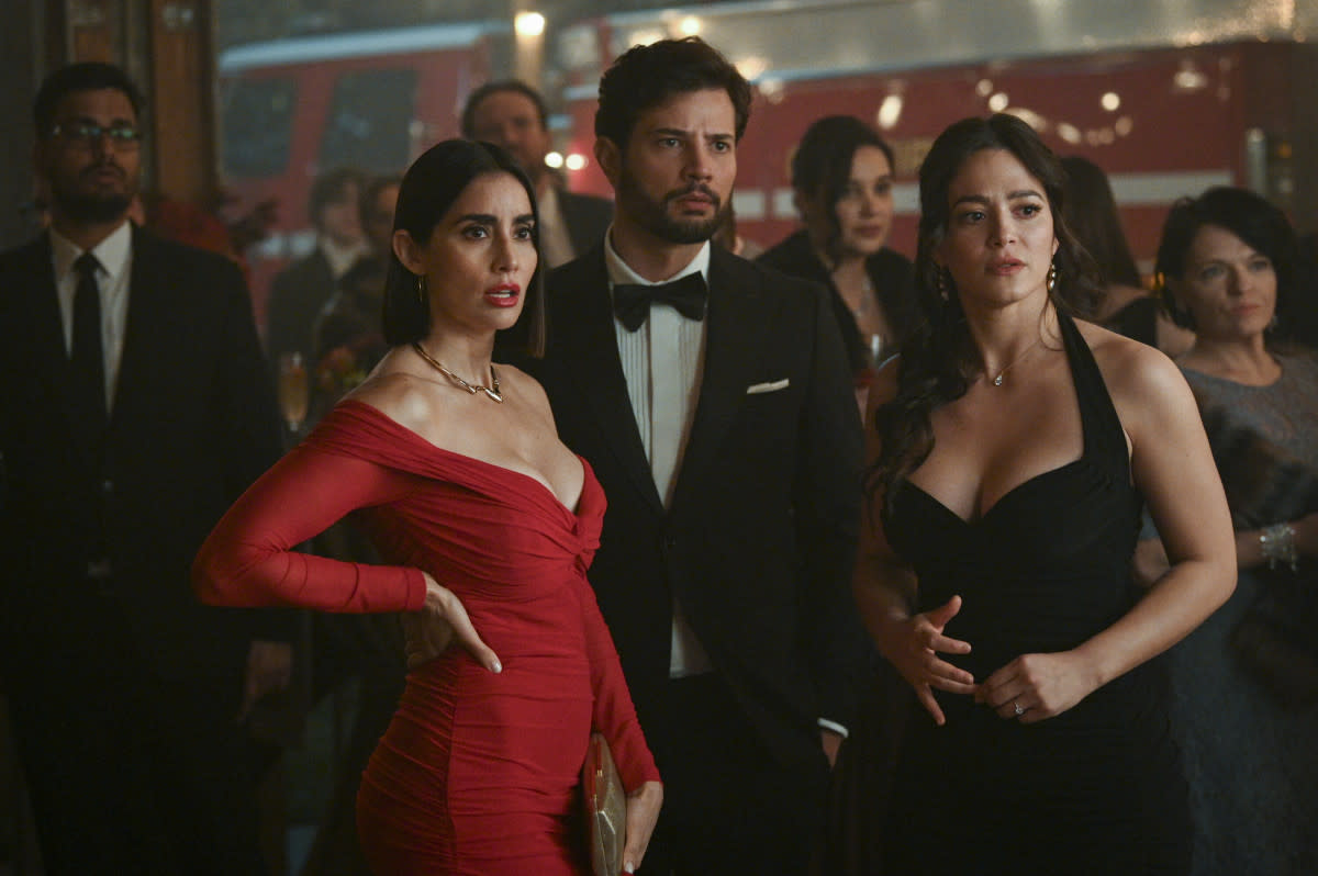 Paola Núñez, Rafael De La Fuente, and Stephanie Arcila in 'Fire County' Season 2<p>Sergei Bachlakov/CBS</p>