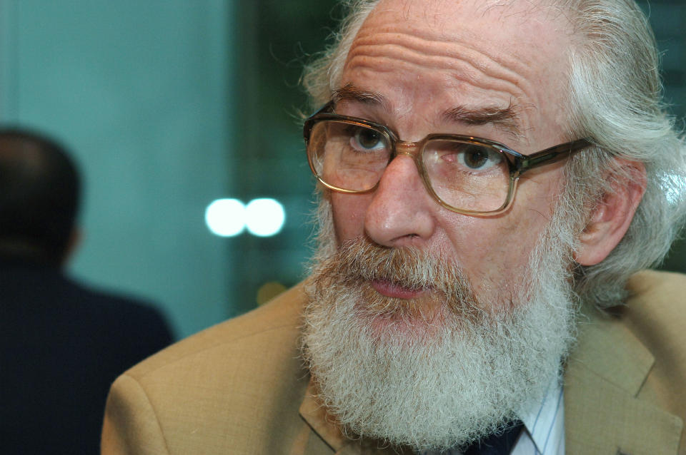 Professor David Crystal, honorary professor of linguistics at the University of Wales.  He was visiting the British Council.  06 October 2006 (Photo by Steve Cray/South China Morning Post via Getty Images)