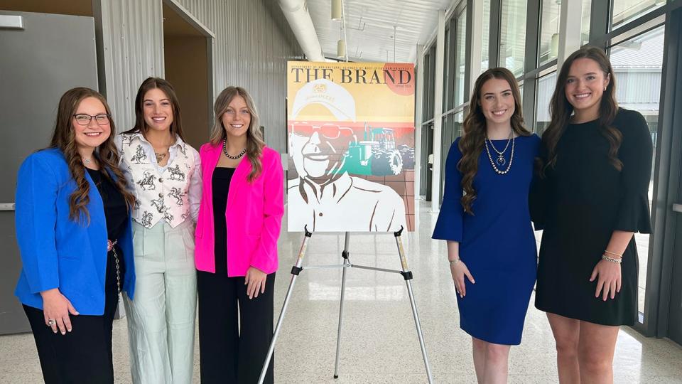 Executive staff members of The Brand, a student publication of West Texas A&M University's Department of Agricultural Sciences, are Kristina Todd, from left, Paige Brandon, Brooklyn Spencer, Macy Downs and Lauren Fritzler.