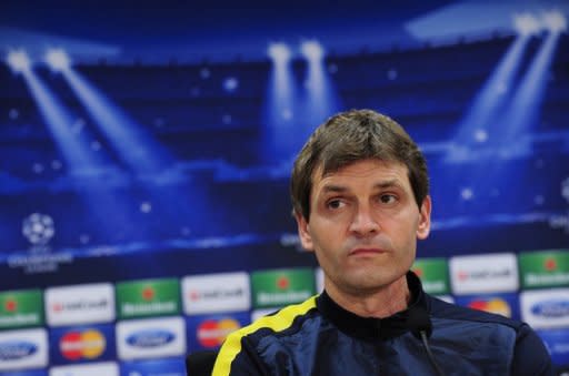 El técnico del Barcelona, Tito Vilanova, en una rueda de prensa el 4 de diciembre de 2012 en Barcelona