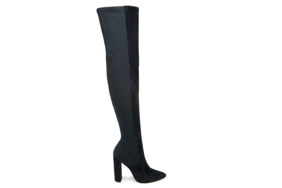 black, thigh-high boots, over the knee boots