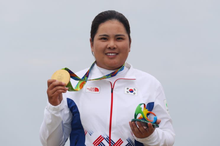 Inbee Park locked up the women's golf gold medal in a rout. (Getty Images)