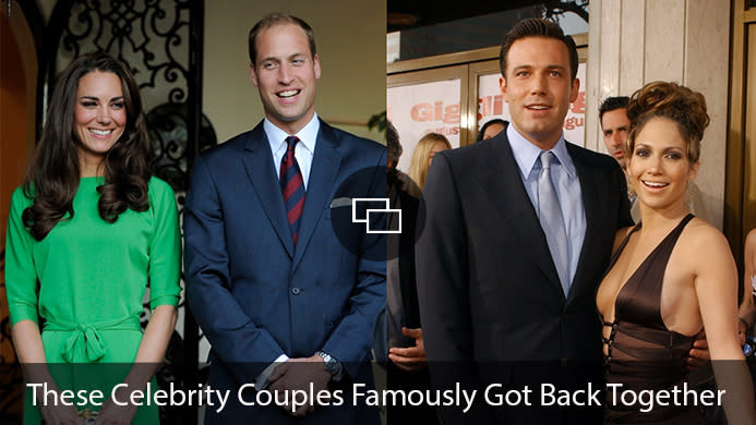 Kate Middleton Prince William Ben Affleck Jennifer Lopez "Celebrity Couples Who Got Back Together"