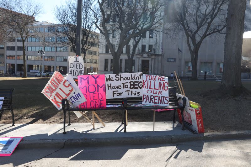 People protest in Albany, New York