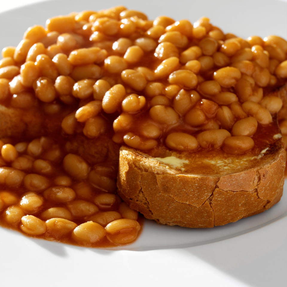 a photo of beans on toast