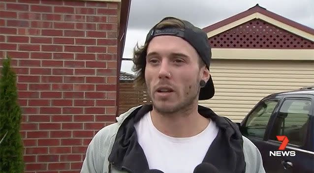 The gang who Brodie Reynolds (pictured) helped stop, was thought to have been attempting a burglary at a house in Brookfield, in Melbourne's west. Picture: 7 News