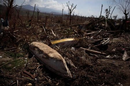 Boats lie on the ground after Hurricane Matthew in Chardonnieres, Haiti, October 10, 2016. REUTERS/Andres Martinez Casares