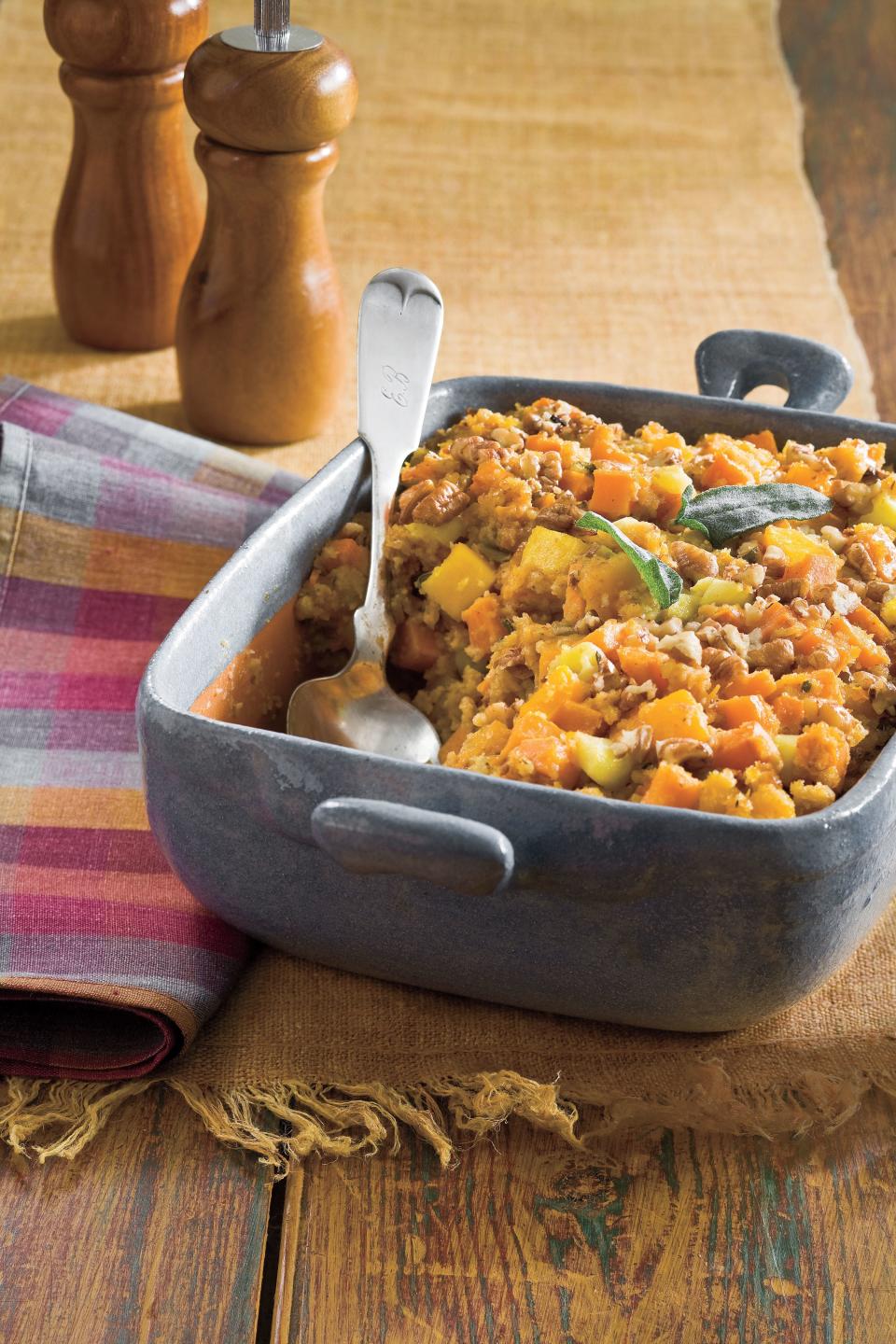 Cornbread Stuffing With Sweet Potato and Squash 