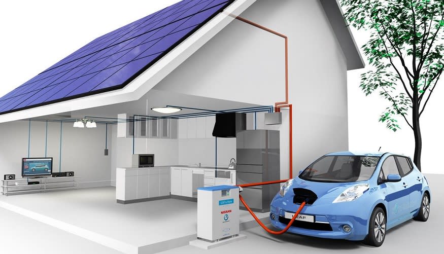 El Nissan Leaf puede alimenat el hogar, empresas y hasta estadios con energía eléctrica.