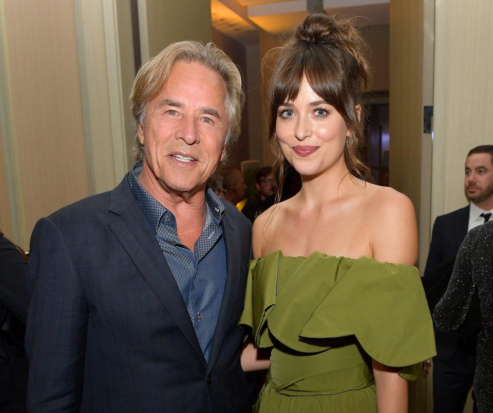 Don Johnson and Dakota Johnson attend The Hollywood Foreign Press Association and The Hollywood Reporter party at the 2019 Toronto International Film Festival at Four Seasons Hotel Toronto on September 07, 2019 in Toronto, Canada.