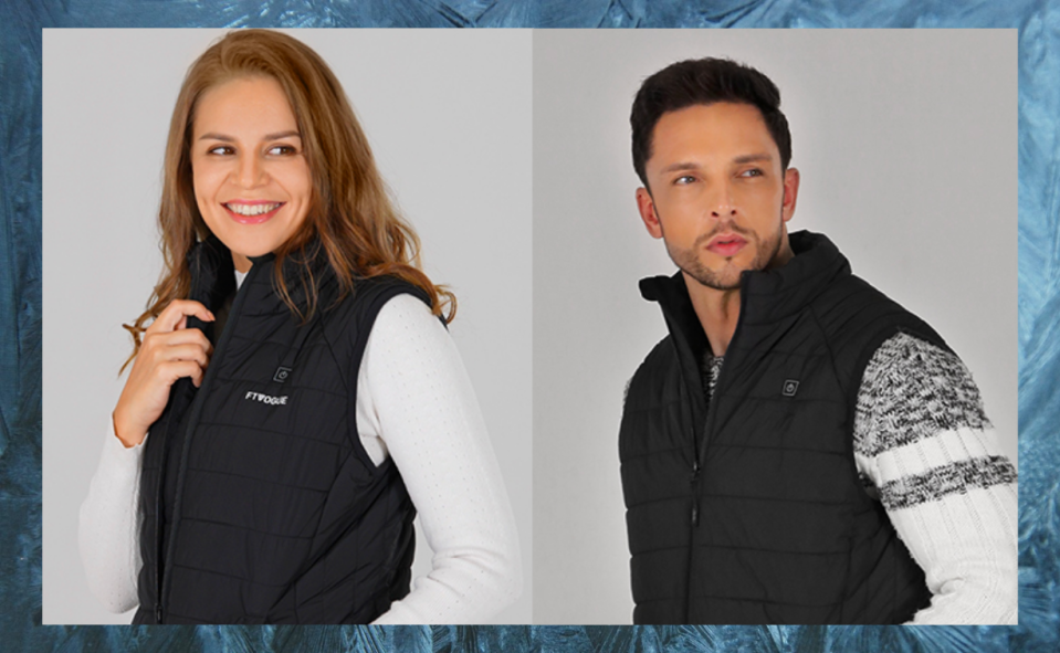 Add the Lightweight Heated Vest with Battery to your winter wardrobe. Images via Amazon.