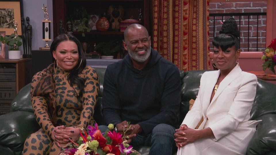 From left: Tisha Campbell, singer-songwriter Brian McKnight and Tichina Arnold in "Martin: The Reunion" special.