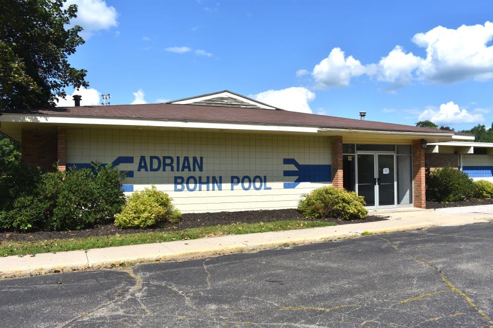 The front entrance of Adrian's Bohn Pool is pictured Aug. 2, 2021.