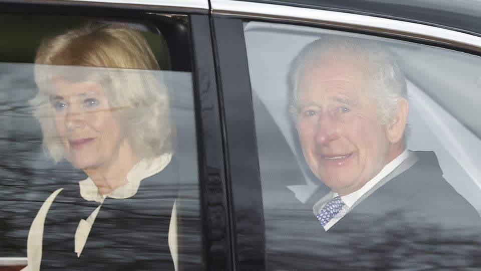 King Charles and Queen Camilla are seen leaving Clarence House in London on February 6, the day after it was announced King Charles had been diagnosed with cancer. - Toby Melville/Reuters