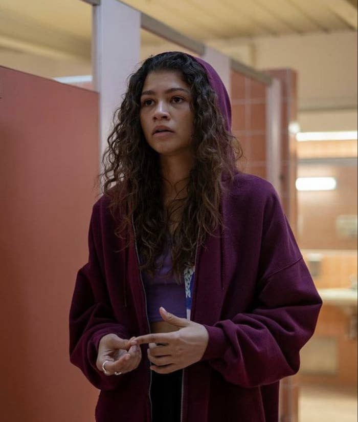 Closeup of Rue in "Euphoria"