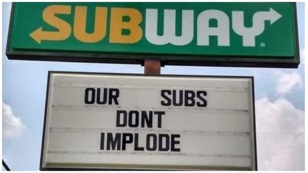 A Subway restaurant in Georgia changed its sign to read 