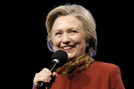 U.S. Democratic presidential candidate Hillary Clinton speaks during a church service at the Christian Cultural Center in the Brooklyn borough of New York, April 3, 2016. REUTERS/Brendan McDermid