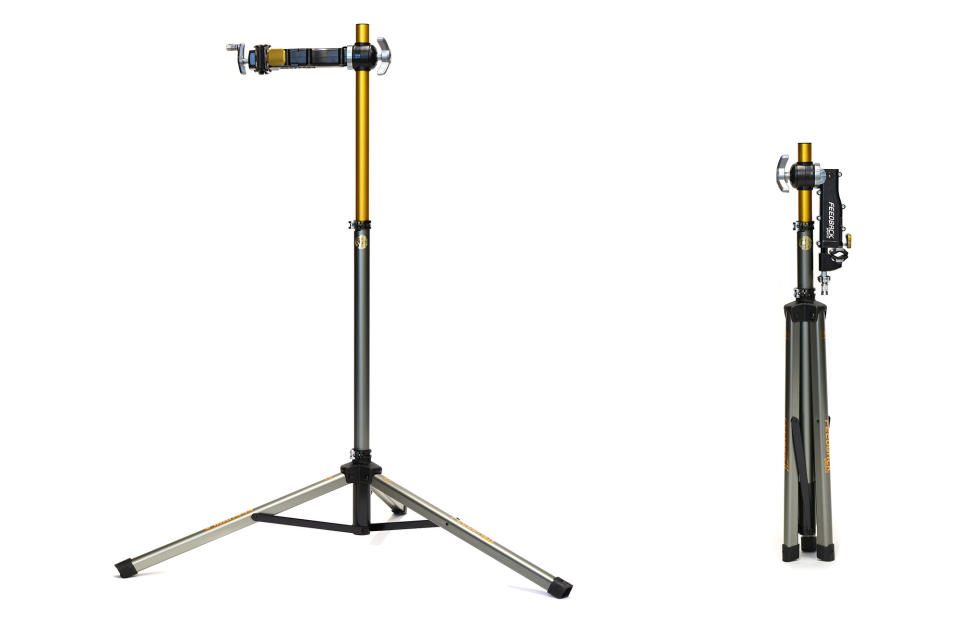 Feedback 20th Anniversary Limited Edition Pro Mechanic folding travel repair stand, open or closed