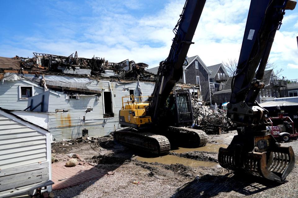 Crews began demolition of the Harborside Inn on Sept. 12. The building was a total loss, but no one was injured and crews kept the flames from spreading to other buildings.