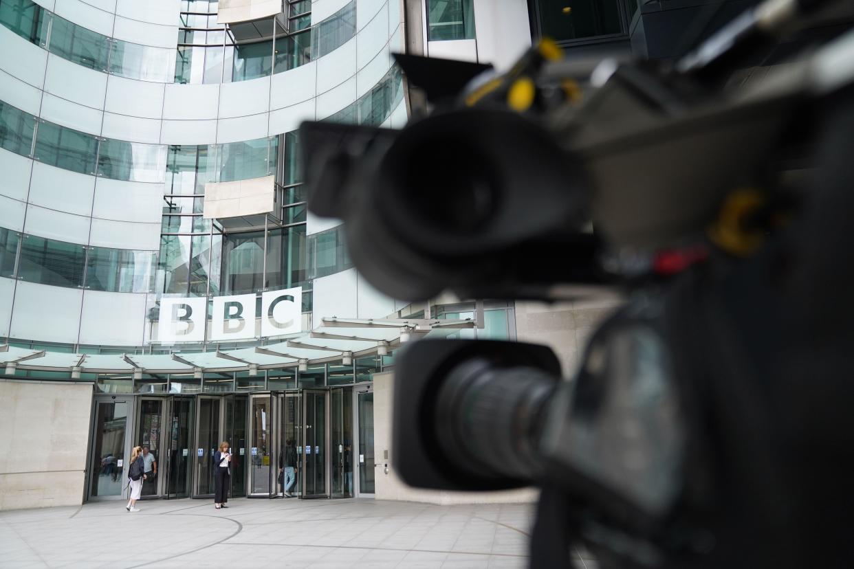 A view of BBC Broadcasting house, in central London, after a male presenter was suspended following allegations that he paid a teenager tens of thousands of pounds for sexually explicit images. The corporation has said it was investigating a complaint since May when it was first made aware, and that new allegations of a 