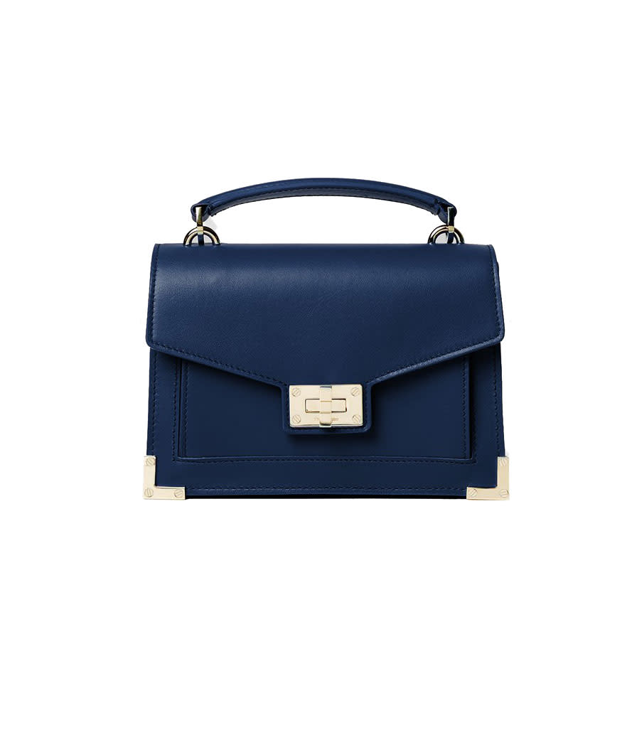 <p>Iconic Emily Bag Mini Version in Midnight Blue, $375, <a rel="nofollow noopener" href="http://www.thekooples.com/us/iconic-emily-bag-mini-version-midnight-blue-1402227.html" target="_blank" data-ylk="slk:thekooples.com;elm:context_link;itc:0;sec:content-canvas" class="link ">thekooples.com</a> </p>