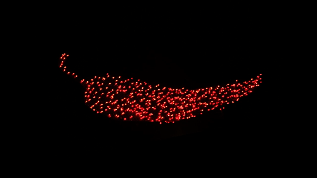 The 19-foot-long chrome chile turns red as it drops from a crane in Las Cruces for the seventh annual Downtown Las Cruces Partnership Chile Drop on Jan. 1, 2021.