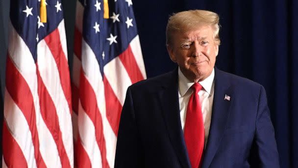 PHOTO: Former President Donald Trump arrives to speak at the America First Policy Institute Agenda Summit in Washington, D.C., on July 26, 2022. (Mandel Ngan/AFP via Getty Images)