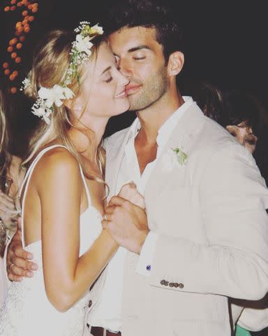 <p>Justin Baldoni Instagram</p> Justin Baldoni and his wife Emily Baldoni on their wedding day.