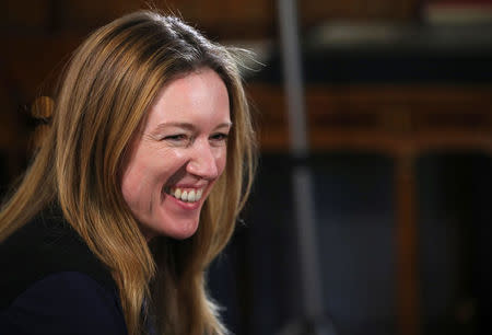 Clare Waight Keller, designer at Givenchy, gives an interview the day after Meghan Markle walked down the aisle of St George's Chapel in Windsor and married Prince Harry in the dress that she created, in Kensington Palace, London, Britain, May 20, 2018. REUTERS/Hannah McKay/Pool